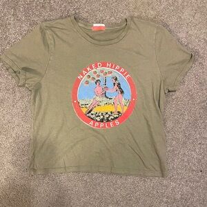 MOTHER The Crop Itty Bitty Goodie Graphic T Naked Hippie Apples